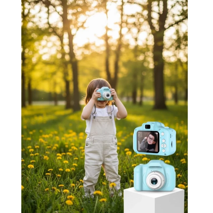 Nevamel® Mavi Şarjlı Mini Kamera HD Video Fotoğraf Çekimli Genişletilebilir Hafızalı