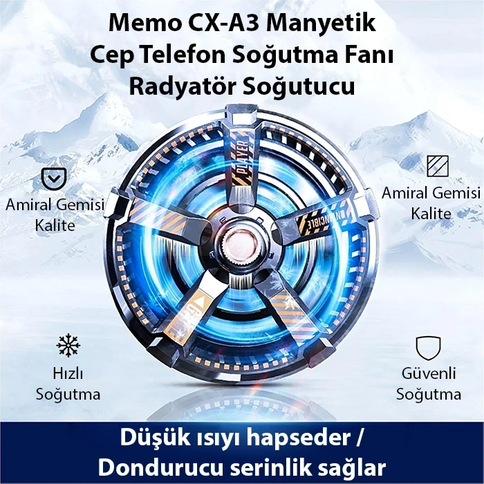 Nevamel Memo CX-A3 Manyetik Cep Telefon Soğutma Fanı Radyatör Soğutucu-(5775)