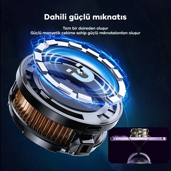 Nevamel® MEMO CX07 Manyetik/arka-klips Cep Telefon Soğutma Fanı Radyatör Soğutucu-(5775)