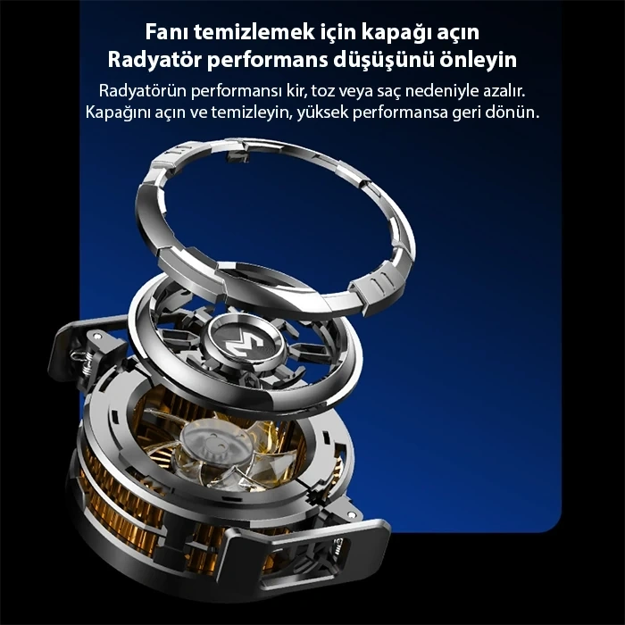 Nevamel® MEMO CX08 iOS Android Soğutucu 15W Manyetik + Arka Klips 2si 1 Arada Yarı İletken Soğutma Fanı Radyatörü-(5775)