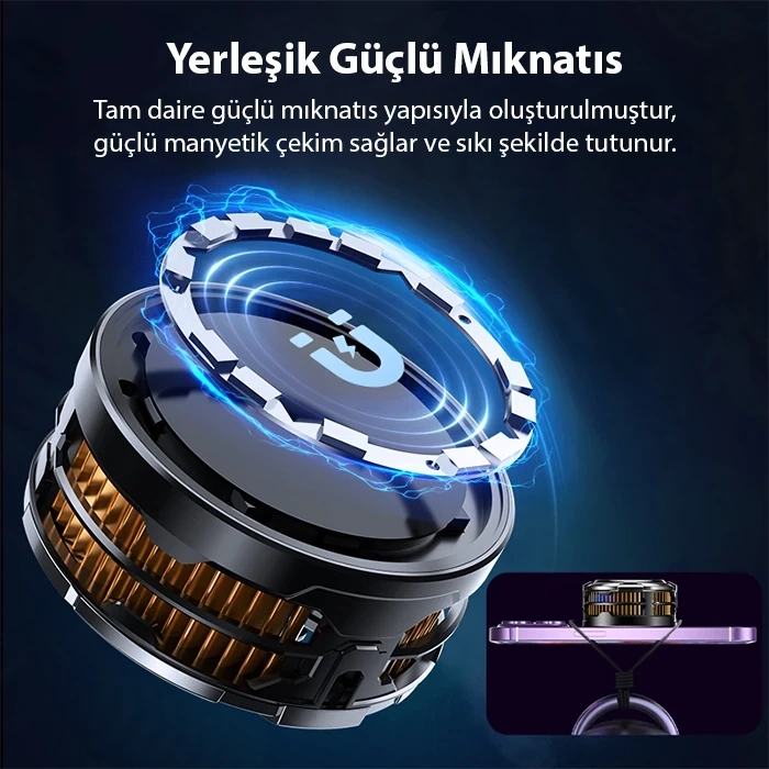 Nevamel® MEMO CX08 iOS Android Soğutucu 15W Manyetik + Arka Klips 2si 1 Arada Yarı İletken Soğutma Fanı Radyatörü-(5775)