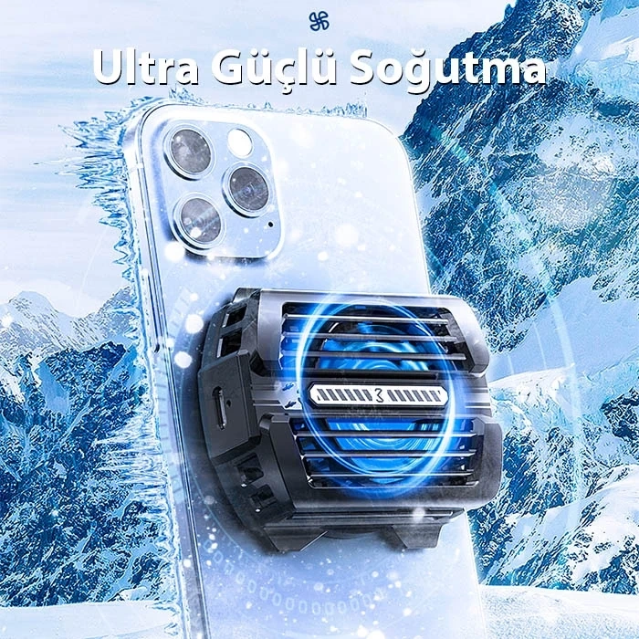 Nevamel MEMO CX12 Powerbank Girişli Manyetik Cep Telefon Soğutma Fanı Radyatör Soğutucu-(5775)