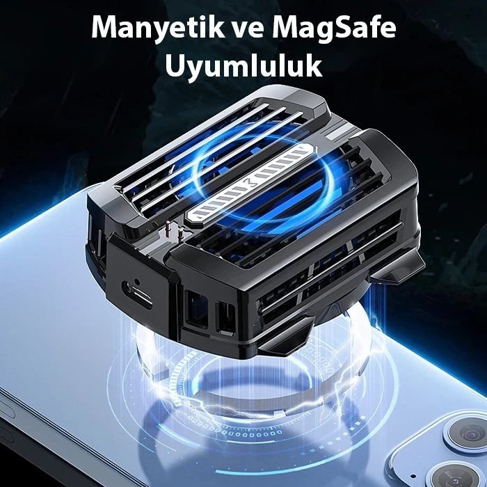 Nevamel MEMO CX12 Powerbank Girişli Manyetik Cep Telefon Soğutma Fanı Radyatör Soğutucu-(5775)