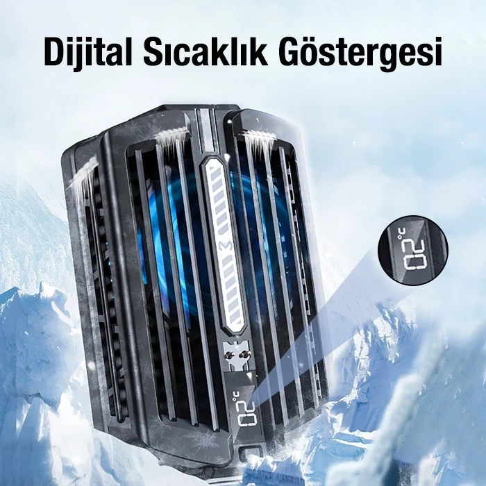 Nevamel MEMO DL10 Dijital Gösterge 2000mAh Powerbankli Telefon Soğutucu Fan Radyatör