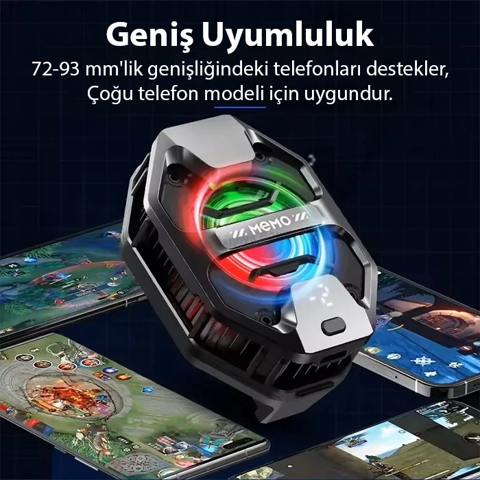 Nevamel MEMO DL20 AI Yarı İletken Dondurucu Arka Klipsli Soğutma Radyatörü IPhone Android PUBG Oyun Soğutucu 3 Aşamalı-(5775)