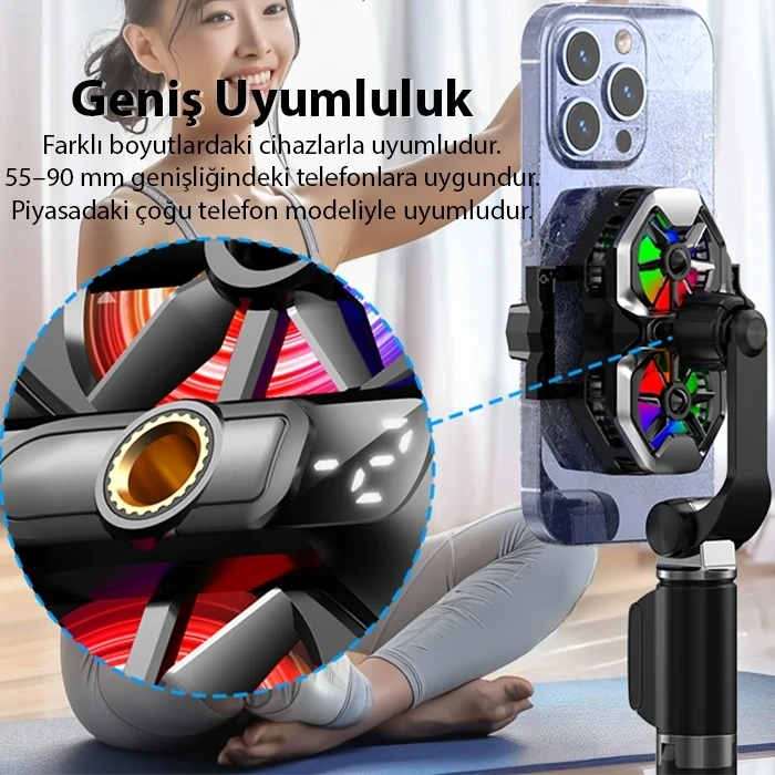 Nevamel MEMO DL21 Yarı İletken Arka Klipsli Çift Fanlı Soğutma Radyatörü PUBG Oyun Soğutucu iOS Android-(5775)