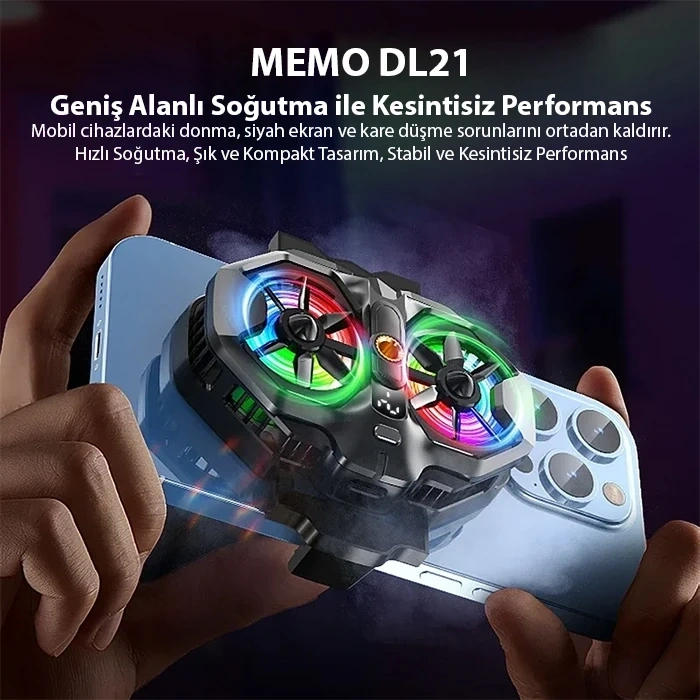 Nevamel MEMO DL21 Yarı İletken Arka Klipsli Çift Fanlı Soğutma Radyatörü PUBG Oyun Soğutucu iOS Android-(5775)