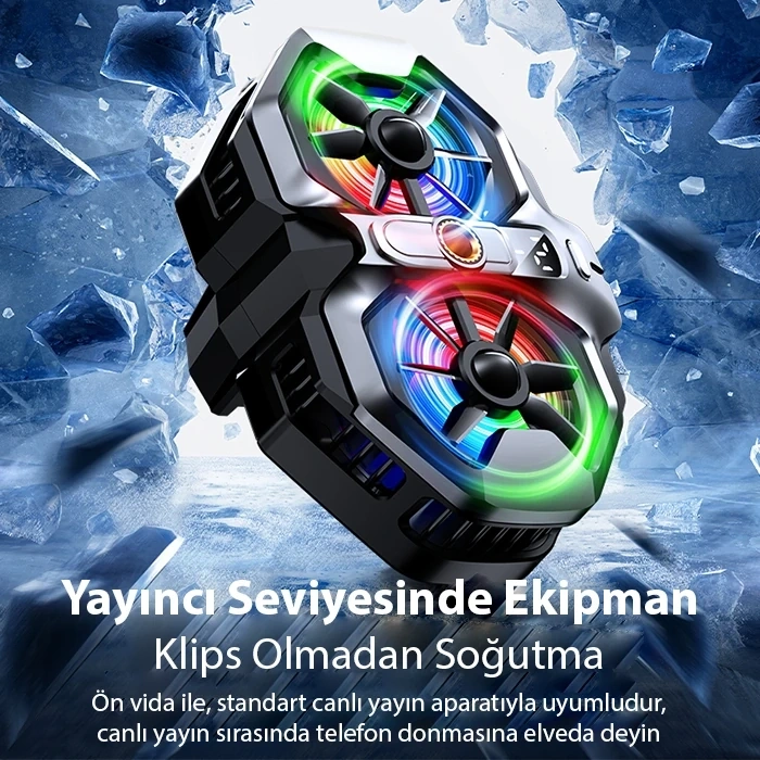 Nevamel MEMO DL21 Yarı İletken Arka Klipsli Çift Fanlı Soğutma Radyatörü PUBG Oyun Soğutucu iOS Android-(5775)