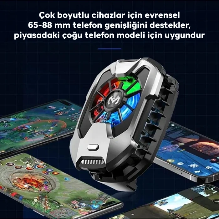 Nevamel Memo DLA8 Cep Telefon Soğutma Fanı Radyatör Soğutucu Rgb LED Işıklı-(5775)