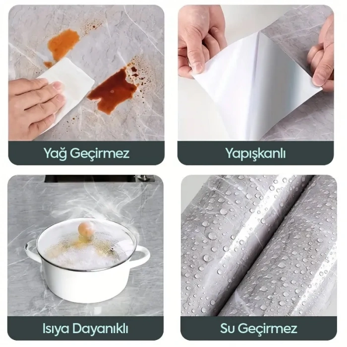 Nevamel Mermer Desenli Kaplama Kağıdı 5 Metre