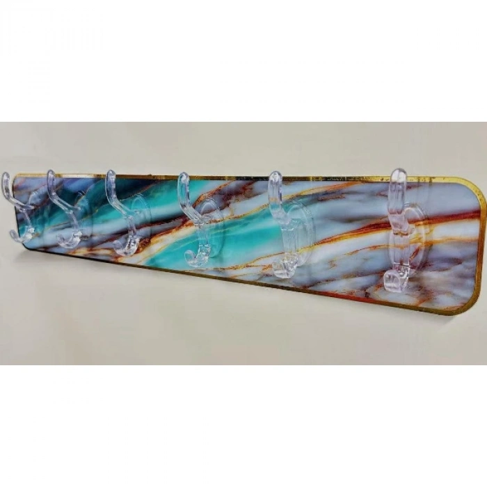 Nevamel Mermer Desenli Yapışkanlı Askılık