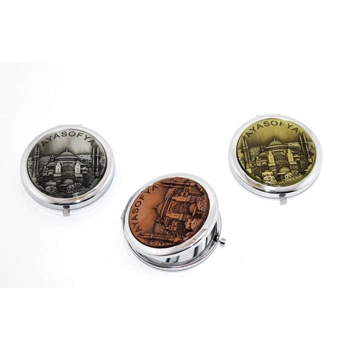 Nevamel Metal Ayasofya Kabartmalı El Aynası