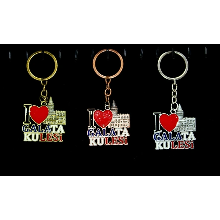 Nevamel Metal Galata Kulesi Anahtarlık (I Love Galata Kulesi)