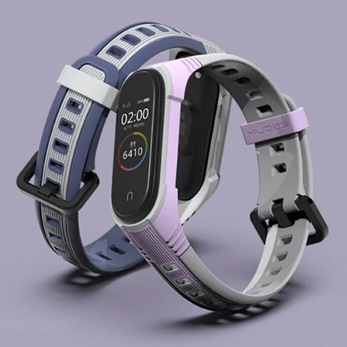 Nevamel Mijobs Xiaomi Mi Band 5-4 Çift Renk Kayış Kordon-(5775)