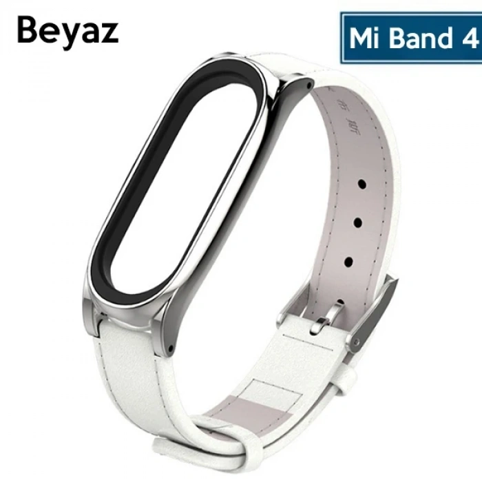 Nevamel Mijobs Xiaomi Mi Band 5-4  Pu Deri Kayış Kordon-(5775)