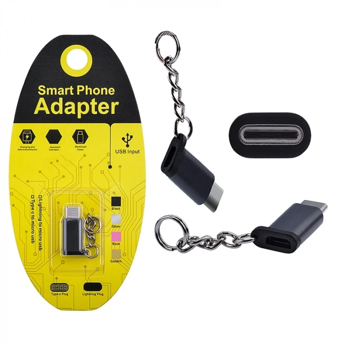 Nevamel Mikro USB to Type C Dönüştürücü Çevirici Anahtarlıklı Başlık-(5775)