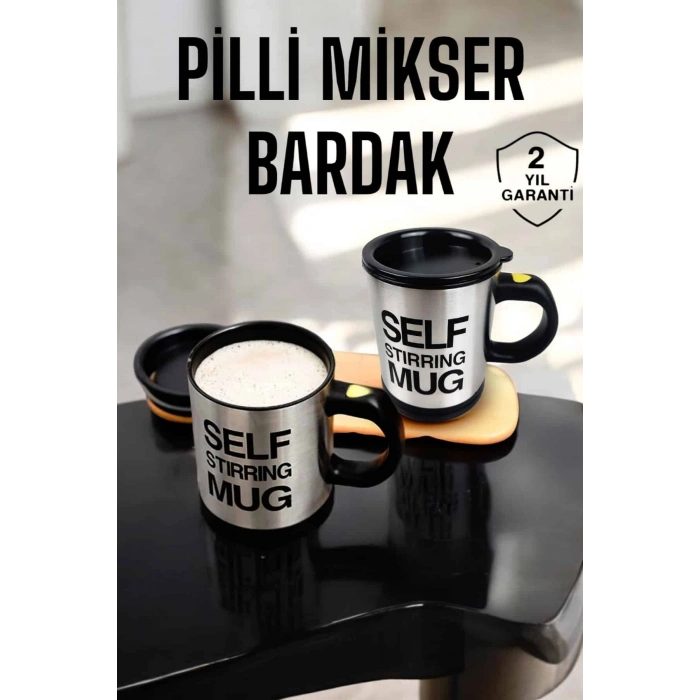 Nevamel Mikser Kupa Yazılı Mug Bardak Karıştırma Özelliği