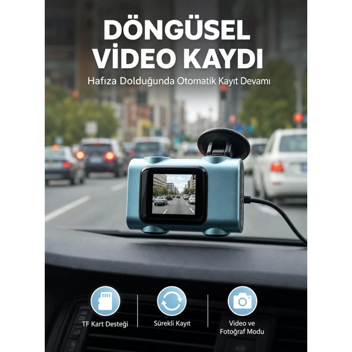 Nevamel® Mini Araç İçi Kamera Sürekli Kayıt Geniş Açılı Yeni Nesil