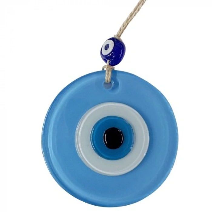 Nevamel Mini Boy Bebe Mavisi Nazar Boncuklu Duvar Süsü 10 Cm Cam Duvar Dekoru