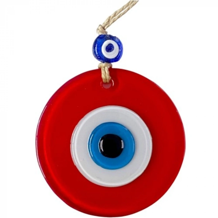 Nevamel Mini Boy Kırmızı Nazar Boncuklu Duvar Süsü 10 Cm Cam Duvar Dekoru