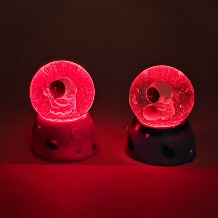 Nevamel® Mini Boy Sevimli Astronot Tasarımlı Işıklı Kar Küresi