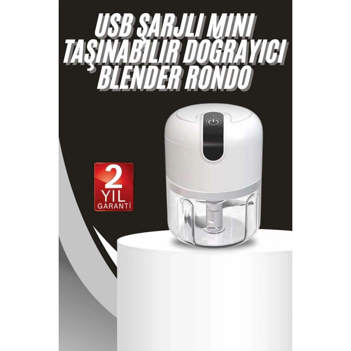 Nevamel® Mini Doğrayıcı Rondo Taşınabilir Mini El Blender Paslanmaz Çelik