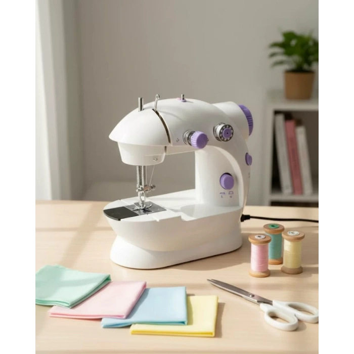 Nevamel® Mini Ev Tipi Dikiş Makinesi Pedallı Elektrikli Taşınabilir