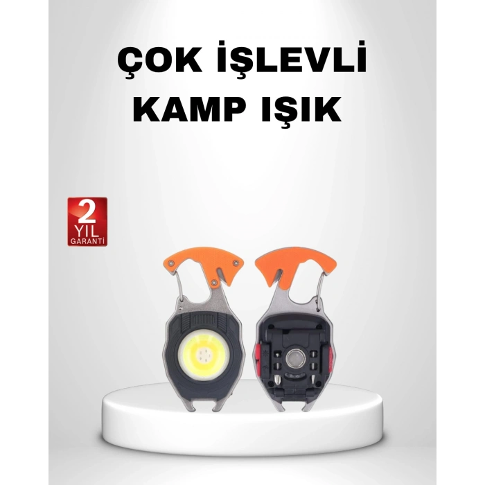 Nevamel Mini LED Anahtarlık Fener – Şişe Açacağı Tornavida Düdük ve USB Şarj Özellikli