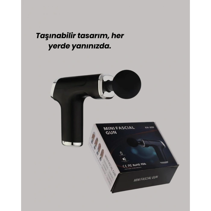 Nevamel Mini Masaj Tabancası 4 Başlık 6 Hız Ayarlı