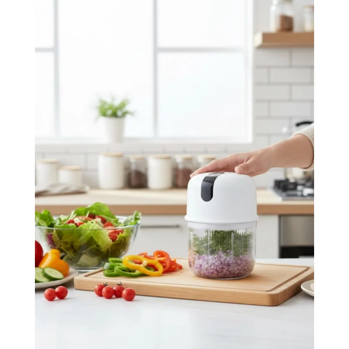 Nevamel® Mini Mutfak Robotu Sarımsak ve Sebze Doğrayıcı