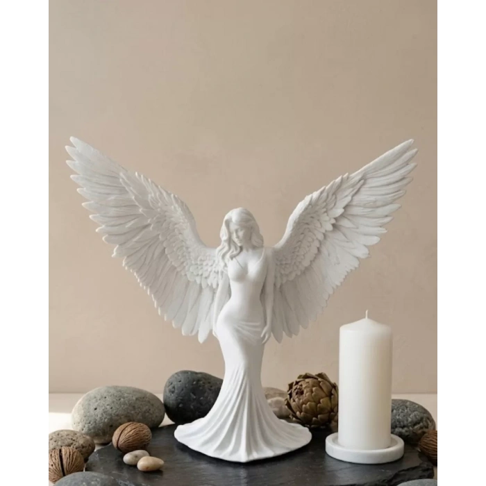 Nevamel® Minimalist Melek İnsan Figürlü 3D Heykel Dekoratif Biblo Ev Dekoru
