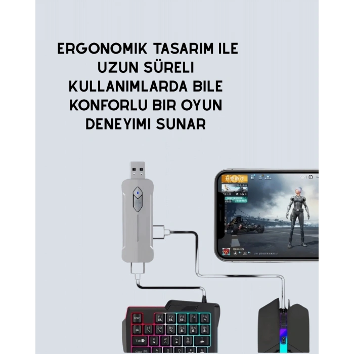 Nevamel® Mobil Oyunlar için Klavye Mouse ve Dönüştürücü Seti
