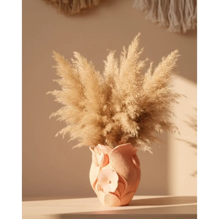 Nevamel® Modern 3D Turuncu Çiçek Vazo Masaüstü Salon Dekoru