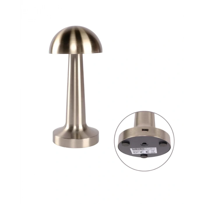 Nevamel® Modern Mantar Masa Lambası Dokunmatik 3 Işık Modlu Şarjlı Kablosuz LED