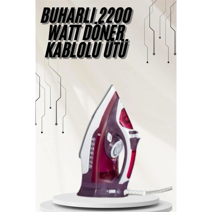 Nevamel Modern Tasarım 2200W Dayanıklı Buharlı Seramik Kaplama Ütü