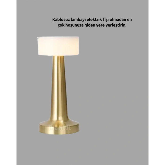 Nevamel Modern USBli Kablosuz Masa Lambası – Minimalist Tasarım 3 Farklı Parlaklık