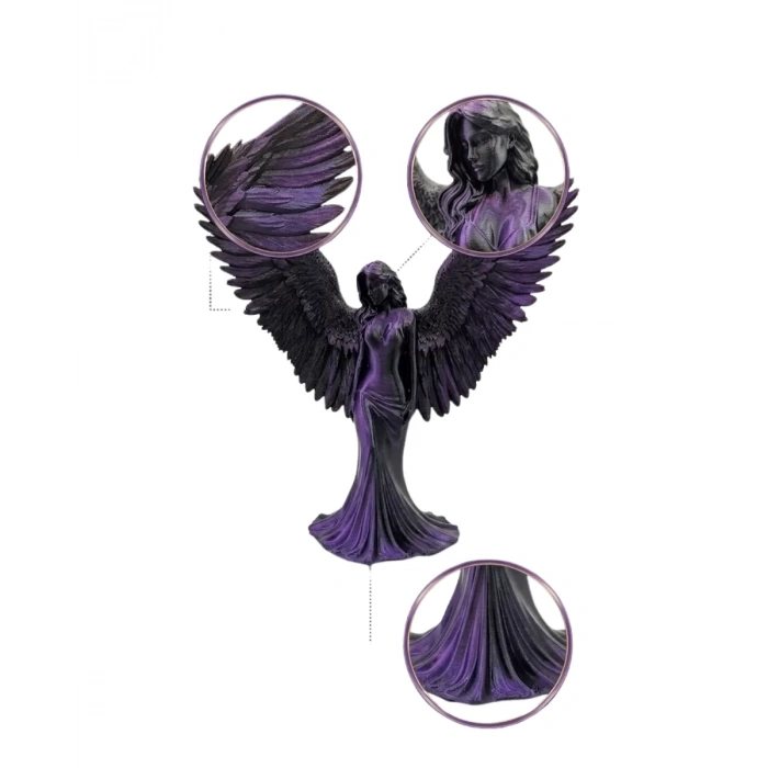 Nevamel® Mor Melek Biblo Küçük Boy Dekoratif Angel Figür Modern Ev Aksesuarı