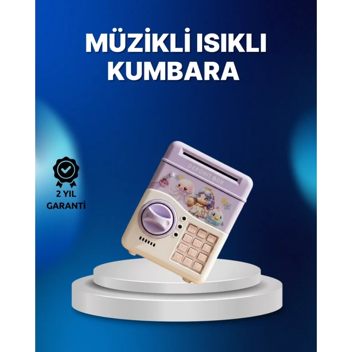 Nevamel® Mor Otomatik Para Girişli Elektronik Şifreli Kumbara