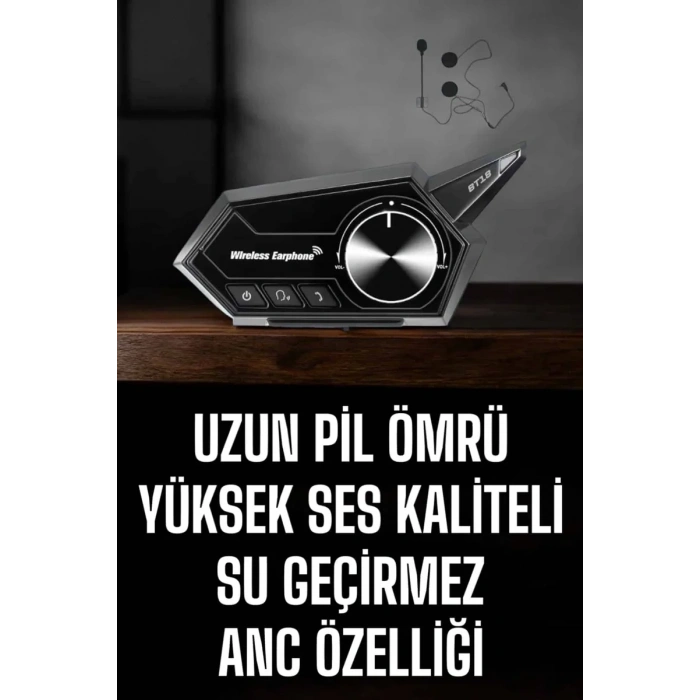Nevamel® Motorcu Kulaklığı Kask Kulaklığı ANC Özelliği Sesli Görüşme Özelliği