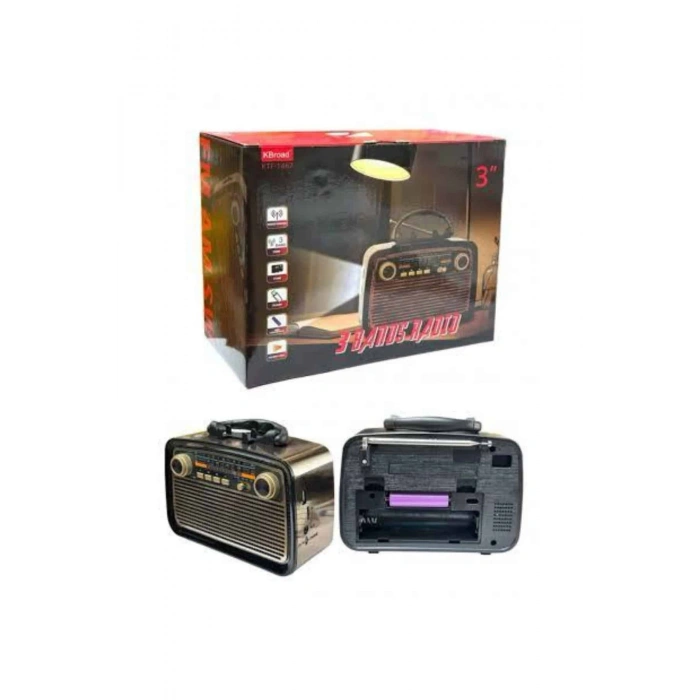 Nevamel Müzik Kutusu Bluetooth Bağlantılı El Fenerli Nostaljik Tasarım Radyo