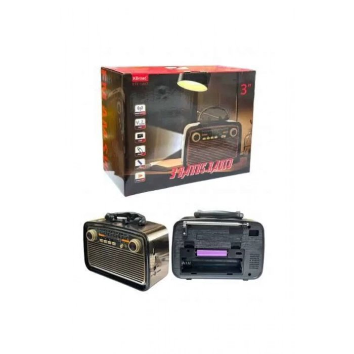 Nevamel® Müzik Kutusu Bluetooth Bağlantılı El Fenerli Nostaljik Tasarım Radyo