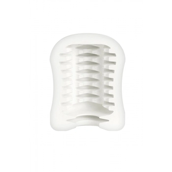 Nevamel® Mystim Masturbatin Ribbed Ritay Masturbatör, Tpe, Beyaz, 4,5 Cm