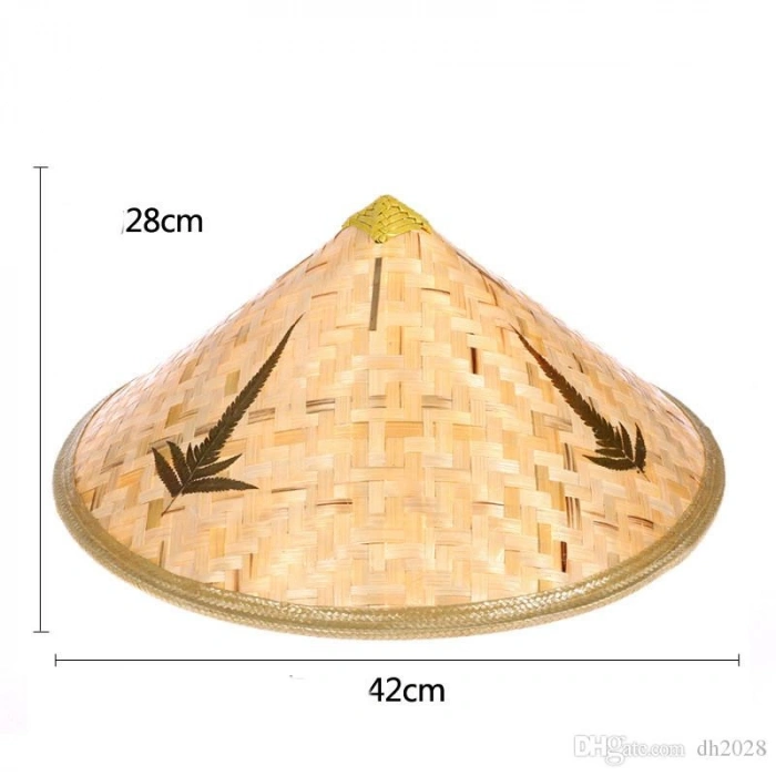Nevamel Naturel Renk Cambodia Kamboçyalı Vietnam Şapkası PVC Hasır