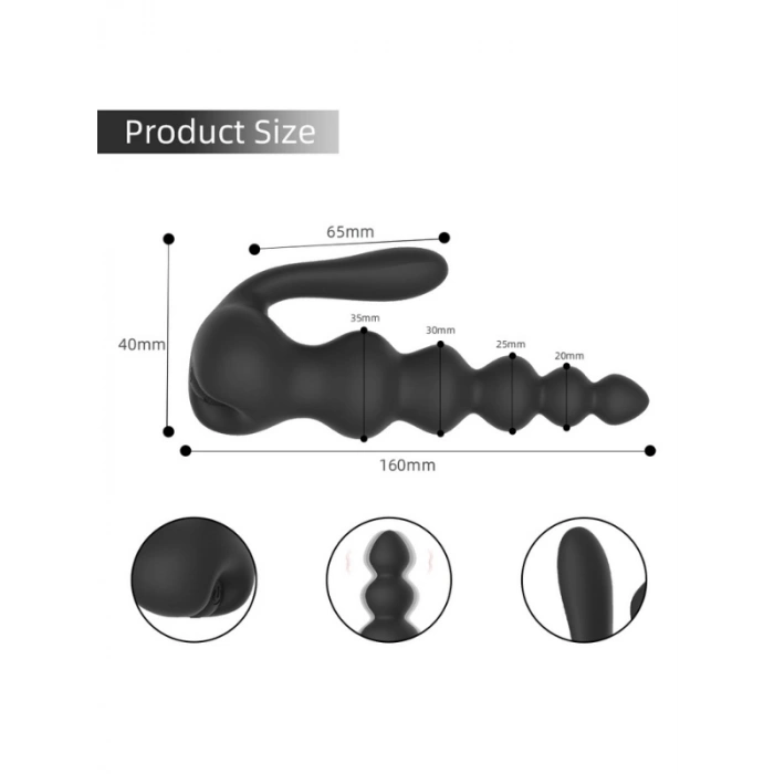 Nevamel® Neue 10 Fonksiyonlu Titreşimli Anal Boncuklu Plug – Kablosuz Kumandalı