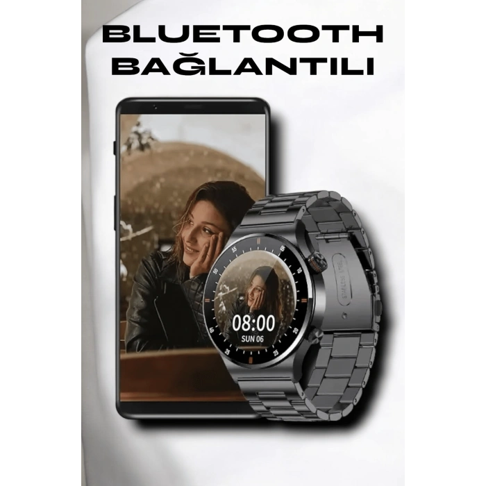 Nevamel NFC ve Kablosuz Şarjlı Akıllı Saat EKG Nabız & Spor Modları ile iOS ve Android Uyumlu