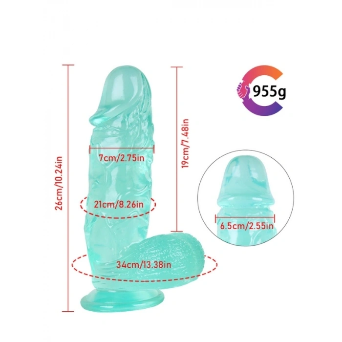 Nevamel® Noctis 26Cm Yeşil Realistik Dildo No:155 (Kod:155)