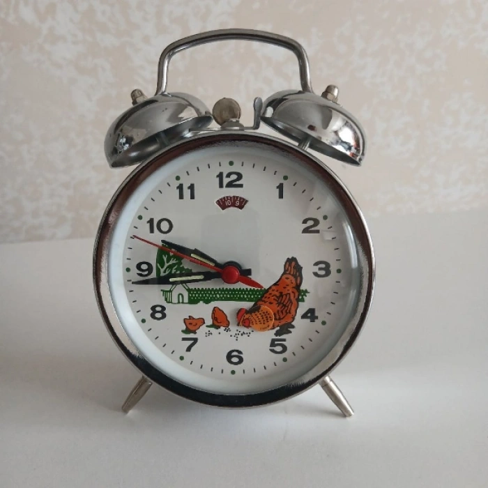 Nevamel® Nostaljik Kurmalı Horozlu Çalar Saat Büyük Boy