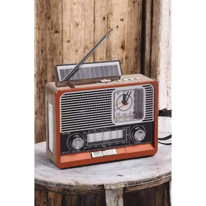 Nevamel® Nostaljik Radyo USBAUX Ve SD Kart Girişli Bluetooth Bağlantılı