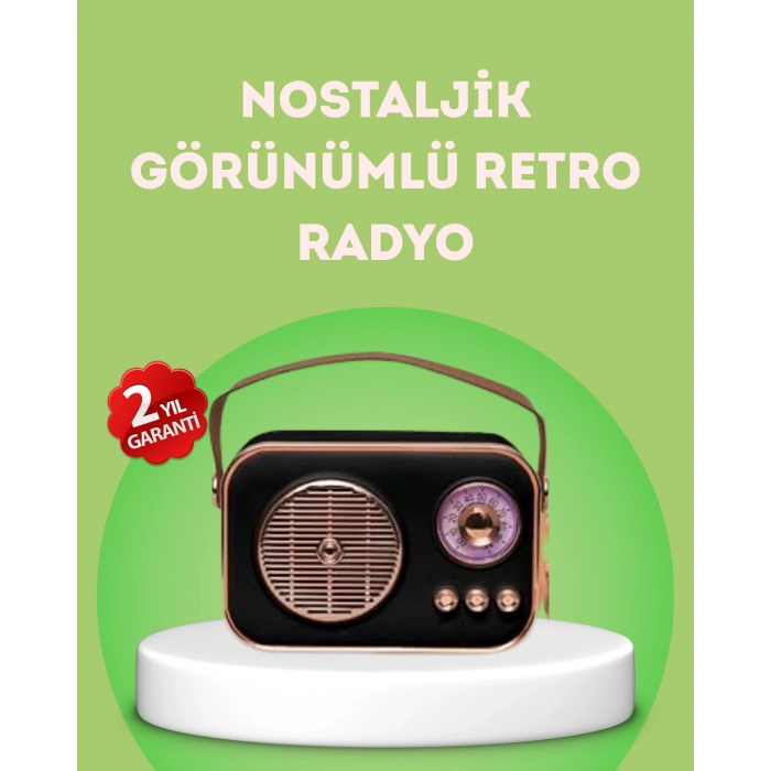 Nevamel Nostaljik Retro Radyo – Bluetooth USB ve FM Özellikli Şık Tasarım