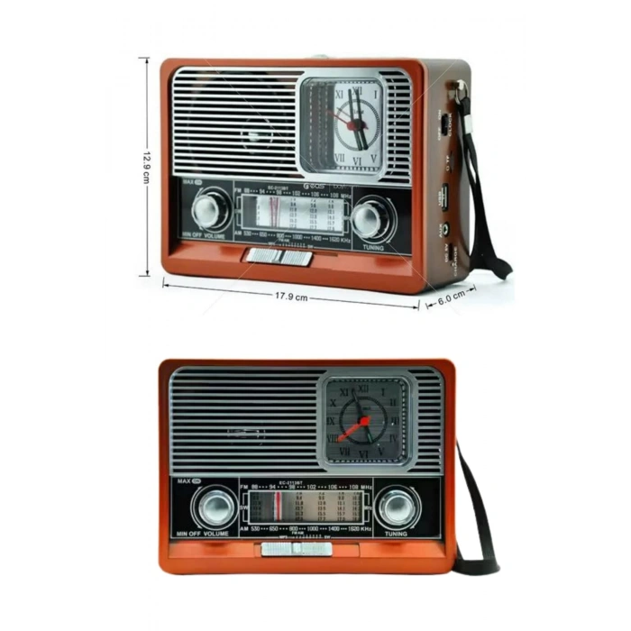 Nevamel Nostaljik Vintage Radyo Taşınabilir Bluetooth Bağlantılı Hoparlör Radyo